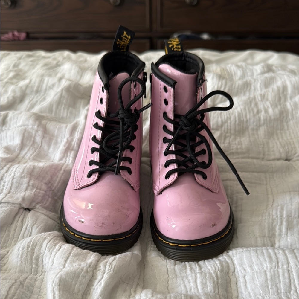 Dr. Martens Glossy Pink Combat Boots